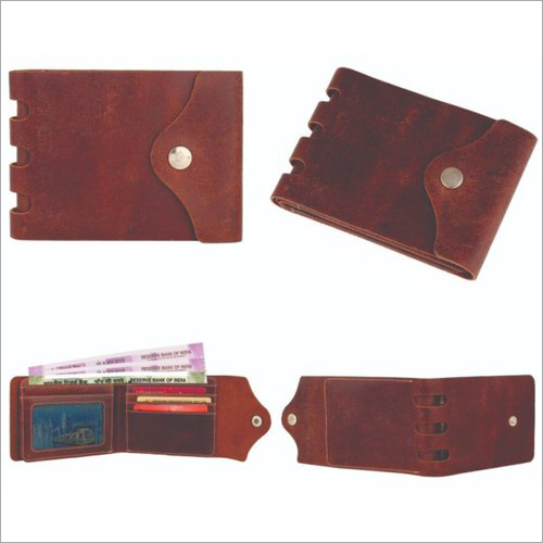 Brown Foldable Genuine Leather Wallet