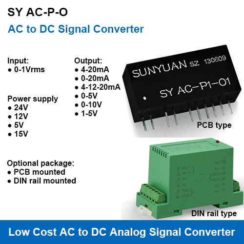 SY AC-P-O AC to DC Analog Signal Transmitters