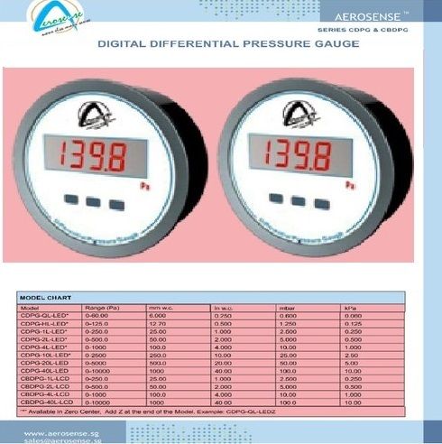 CDPG-QL-LED Aerosense Digital Differential Pressure Gauge Range 0-6 MM WC
