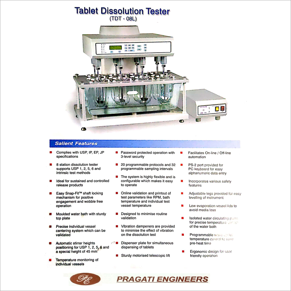 Tablet Dissolution Tester By PARAG EXPORTS (C/o PRAGATI ENGINEERS)