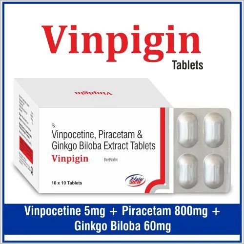 Vinpocetine 5mg +Piracetam 800mg +Ginkgo Biloba Ext. 60mg