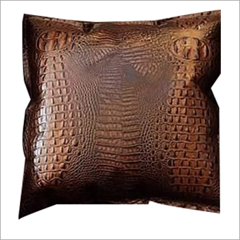 Crocodile Print Leather Cushion Cover