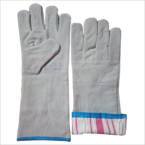 Grey Palm Split Leather Gloves