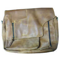 Handmade Leather Laptop Bag - Brown, Plain Design | Ideal For Carrying Laptops And Files