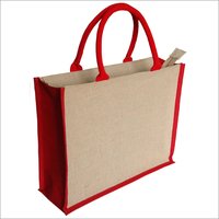 Shopping Juco Bag - Jute Cotton, Custom Size, Natural & Vibrant Colors | Eco-friendly, Zipper Closure, Heavy Load Capacity