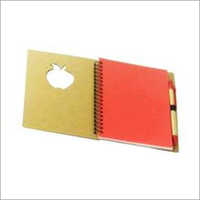 Apple Cut Design Eco Friendly Spiral Notebook with 1 Pen