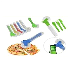 Pizza Cutter with Opener and 3 Pieces Cutlery Case