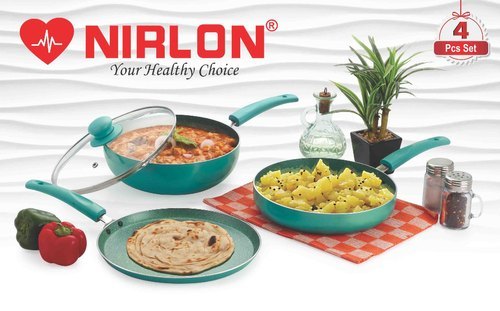 Nirlon Galaxy Cookware Gift Set Interior Coating: 5 Layer Nonstick Spray Coated