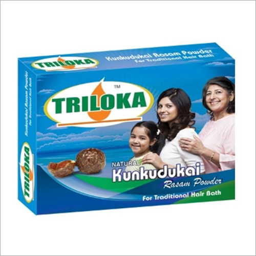 Triloka Kunkudukai Rasam Powder Box - Herbal Powder | Anti-Dandruff, Promotes Hair Growth, Reduces Hair Fall, Rejuvenates Shine, Straightens Hair