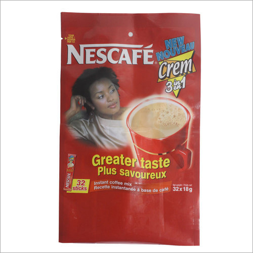 Coffee Pouch - Plastic Material, Customized Size, Multicolour Design | Printed Style for Food Use