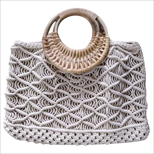 Gray Macrame Hand Bag