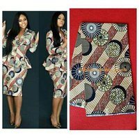 Polyester African Prints Cotton Feel Fabric