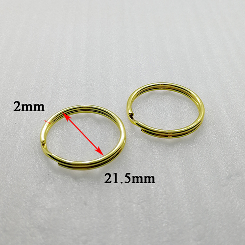 ID21.5mm Customized Metal Gold Iron Round Split Key Chain Ring  HD234-19