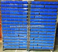 Plastic Drawers Rack - Plastic, 1771mm X 375mm X 900mm, 16 Shelves With 90 Drawers For Small Parts Storage | 360 Compressed Storage Capacity, 3 Partitions