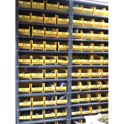 Bins Rack - Virgin Polypropylene Material, 2400mm x 300mm x 900mm Size, Dark Grey Color - Features 40 TEK Bins with Semi-Opened Ends for Easy Access