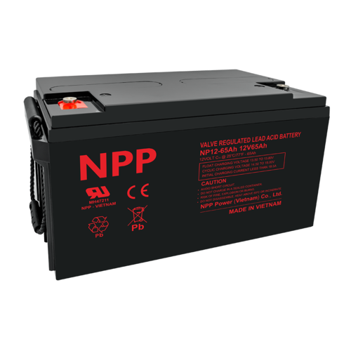 12V65Ah Valve Regulated Lead Acid Battery By NPP POWER (VIETNAM) CO., LTD