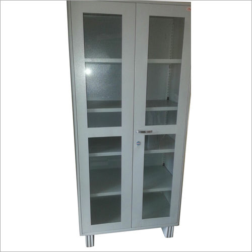 Steel almirah with on sale glass door