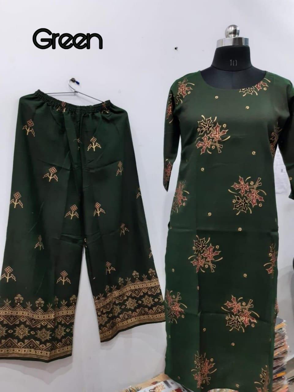 Rayon kurti with plazo