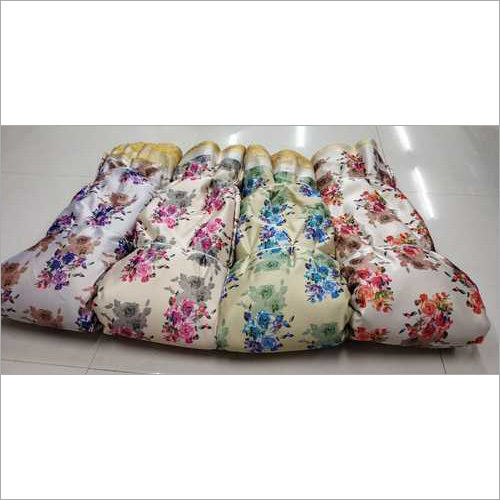 Designer Zari Satin Printed Fabric