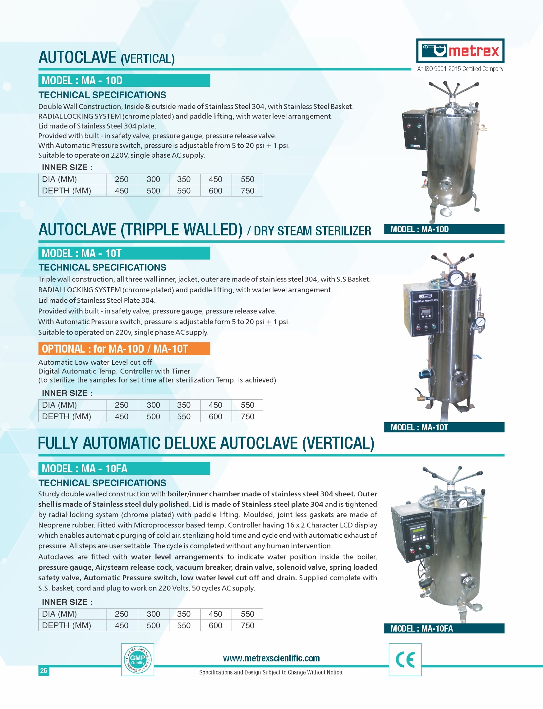 Autoclave ( Tripple Wall ) Vertical