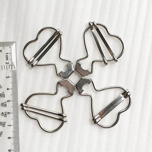 Nickel Id32Mm Heart-Shaped/Gourd-Shaped Metal Brass Two Pin Link Suspender Buckle Hook For Jeans Hd271-19