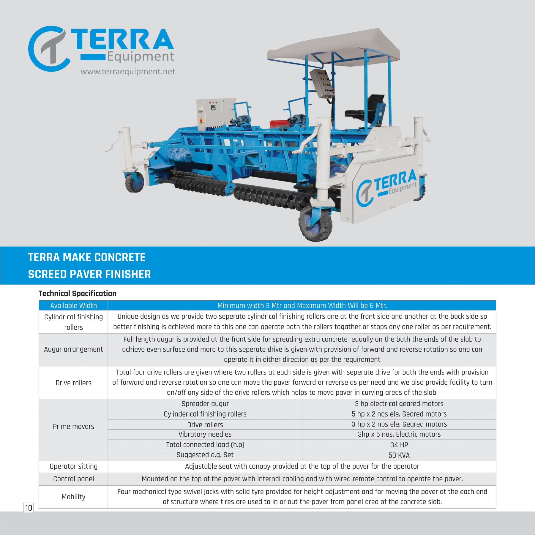 Concrete Screed Paver Finisher