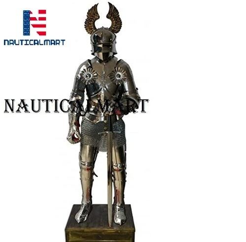 Steel Nauticalmart Medieval Knight Wearable Full Suit Of Armor With Chainmail