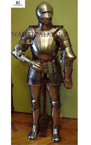 NauticalMart Maximilian Suit of Armor with Closed Helmet Knight Suit Maximilian Plate Armor