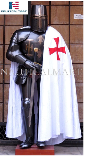 Steel Nauticalmart Medieval Templar Full Suit Of Armor Dark Knight Costume - Larp