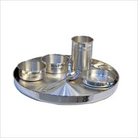 Metal Silver Dinner Set