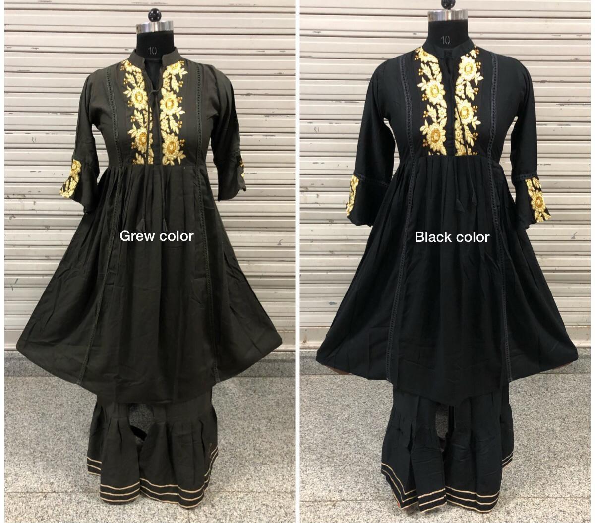 Fancy frok style kurti with ghaghra