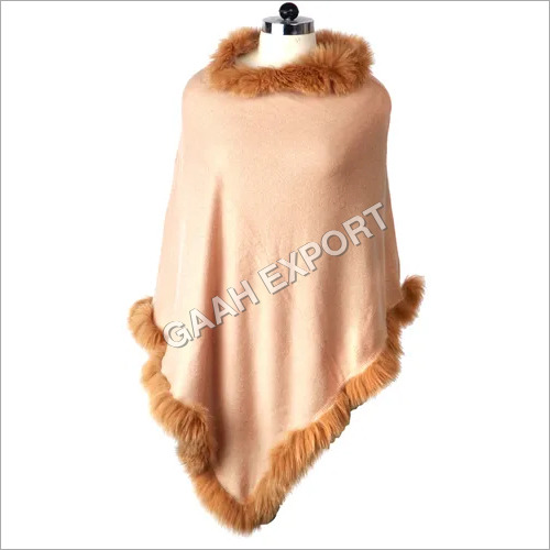 Cashmere Fur Allround Poncho , Size-Free