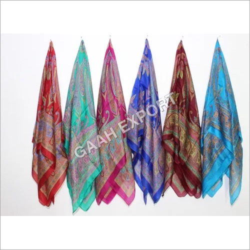 Multi Color 100% Pure Silk Printed Scarfs