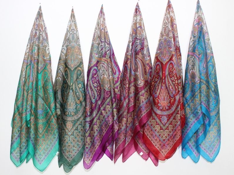 100% Pure SIlk Printed Scarfs