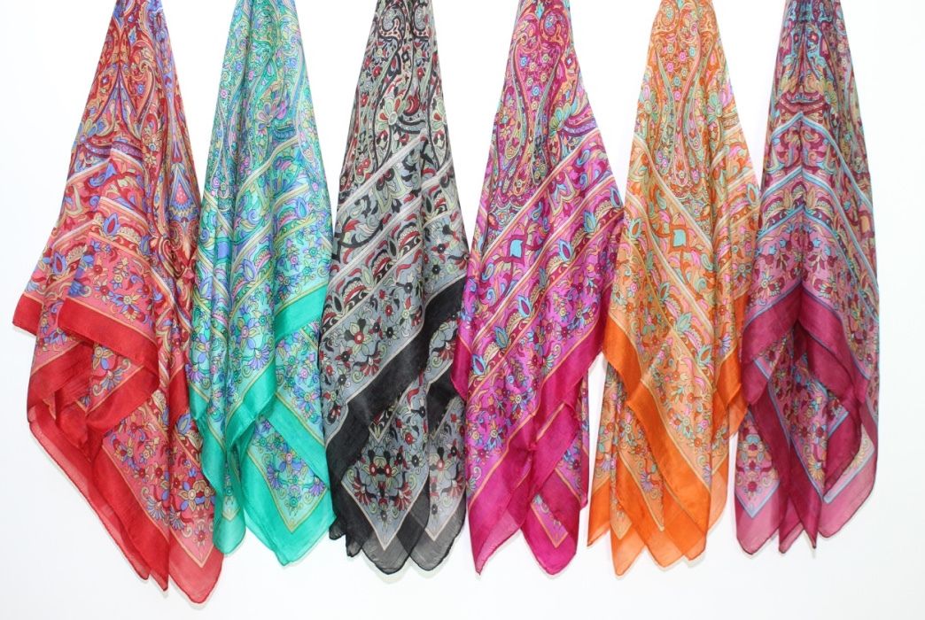 100% Pure SIlk Printed Scarfs