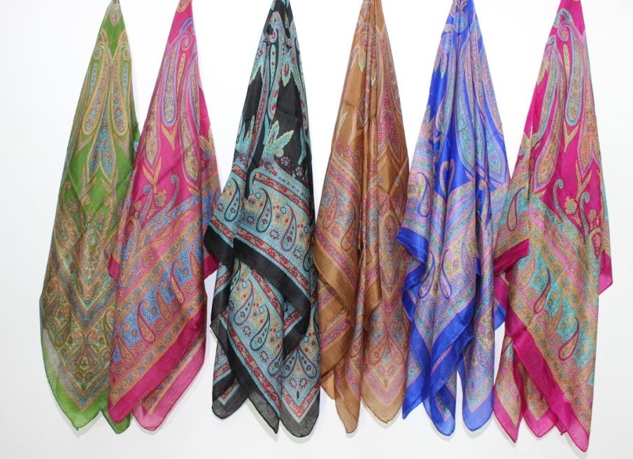 100% Pure SIlk Printed Scarfs