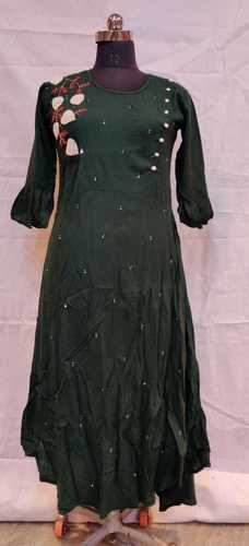 party wear straight handwork kurti