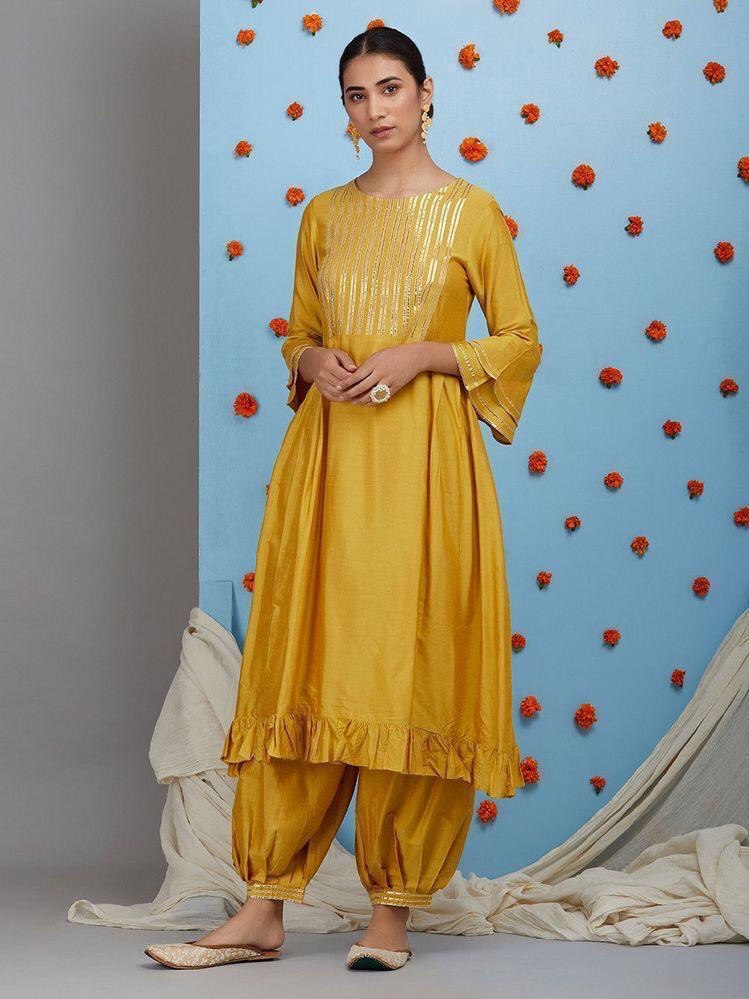 Designer kurti with fancy plazzo