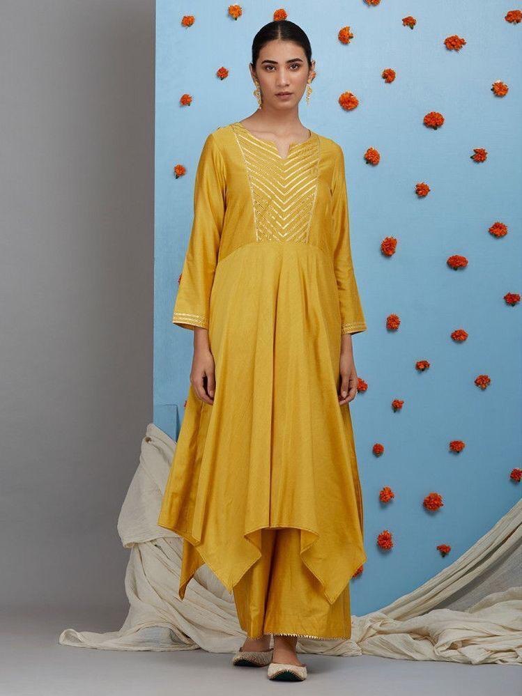 Designer kurti with fancy plazzo