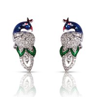 Silver Enamel Earrings Gender: Women