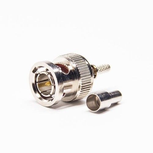 BNC Straight Plug Connector Crimp Type For Coaxial Cable