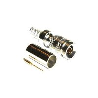 1.0/2.3 Connector Straight 75Î© Plug Crimp Termination Miniature Bulkhead Fitting Snap-On For Cable Mount