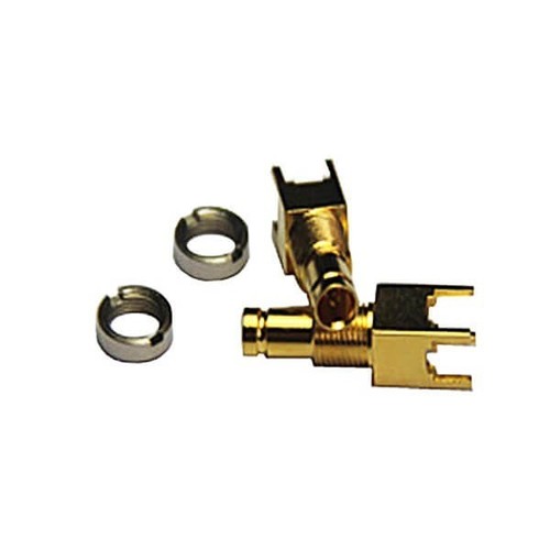 DIN 1.0 2.3 Connector Right Angle Female DIP Type Bulkhead Panel Mount