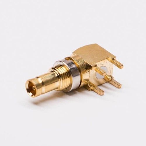 DIN 1.0/2.3 Coaxial Connectors R/A Gold Plated Jack PCB Mount Connector