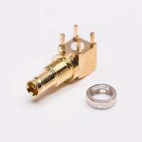 DIN 1.0/2.3 Coaxial Connectors R/A Gold Plated Jack PCB Mount Connector