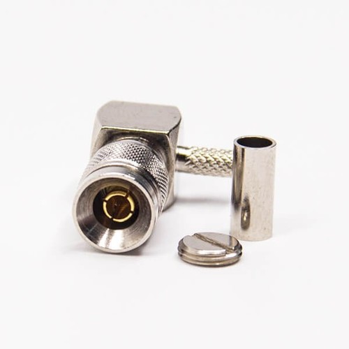 DIN 1.0/2.3 Connector Right Angle Male Crimp Type For Coaxial Connector