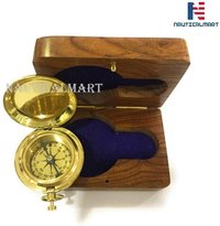 Nautical Brass Push Button Compass Marine Pocket Compass