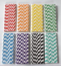 Stripes Printed Paper Straw