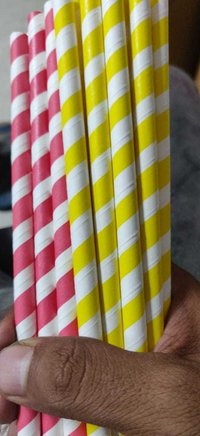 Stripes Printed Paper Straw