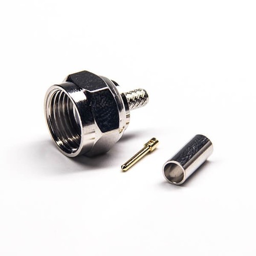 F Type  Connector Plug Male Pin Threaded Type